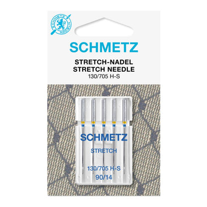 Aguja Schmetz Stretch para máquina de coser, 130-705 H-S 90, paquete con 5 pzas
